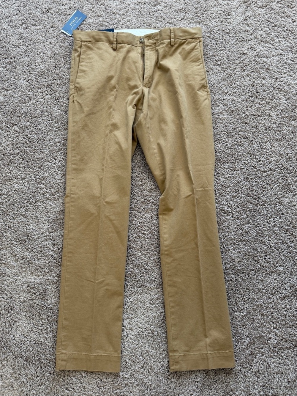 Polo Ralph Lauren Stretch Slim Fit Ghurka Chino Tan Pants Waist 32x32